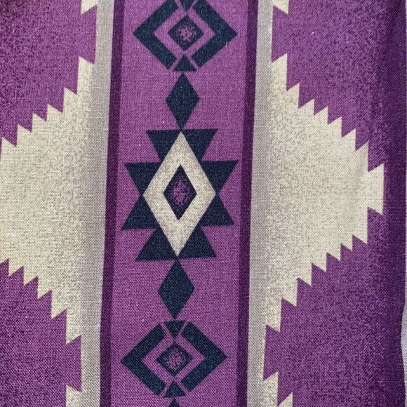 Vintage Roper Shirt Purple Tan Southwestern Oversized Striped Tribal Aztec Print - Picture 10 of 12